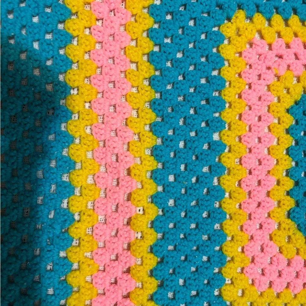 Handmade colorful crocheted